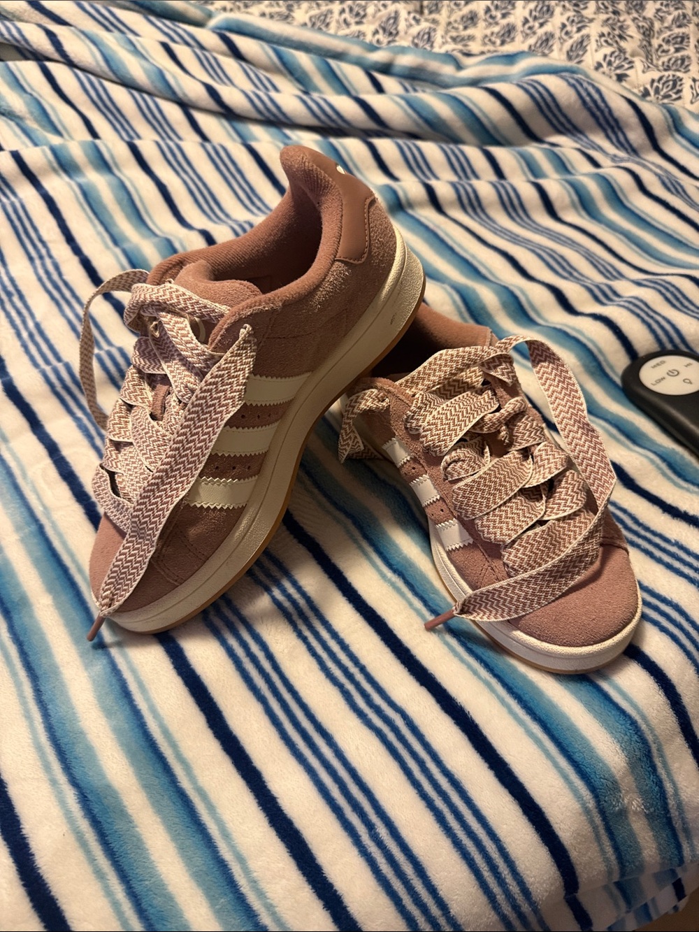 adidas Women's Blush Suede Low-Top Sneakers with Chevron Laces